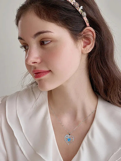 Rose Jewelry Gift Box With Heart Rose Mom Pendant Necklace